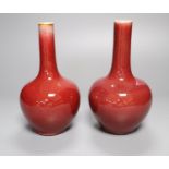 A pair of Chinese sang-de-boeuf vases, height 19cmCONDITION: Good condition