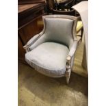 A Louis XVI style cream fauteuil