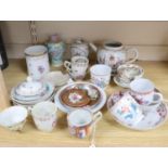 A collection of 18th century Chinese enamelled tea bowls, cups and saucers etc, mostly