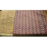 A Kelim geometric rug, 160 x 108cm, together with a smaller Persian prayer rug