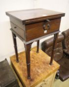 A 19th century mahogany writing table with leather insert, width 50cm, depth 42cm, height 77cm