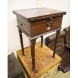 A 19th century mahogany writing table with leather insert, width 50cm, depth 42cm, height 77cm