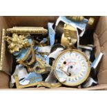 A French porcelain and ormolu clock (for restoration)