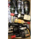 Assorted wines and spirits including L'Anson champagne
