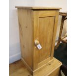 A Victorian pine bedside cabinet, width 38cm, depth 33cm, height 75cm