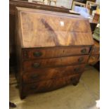 A late George III mahogany bureau, width 91cm, depth 46cm, height 102cm