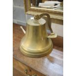 A Victorian style brass ship's bell, height 25cm