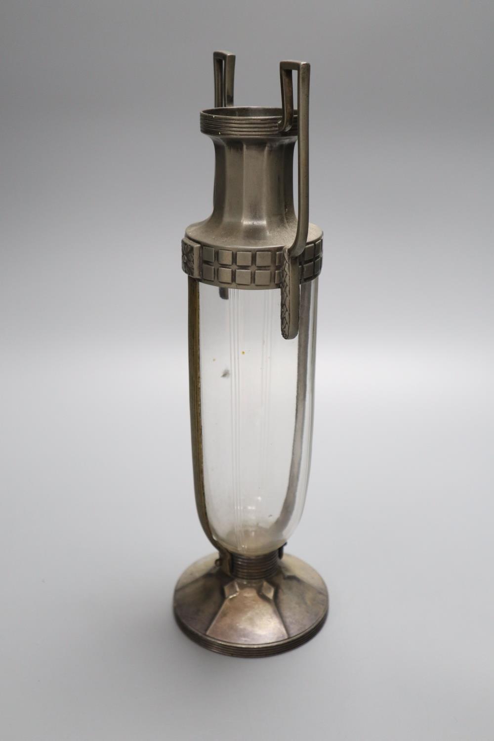 A WMF pewter and glass two handled vase, 33cm - Image 2 of 2