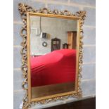 A rectangular gilt frame wall mirror, width 75cm, height 110cm