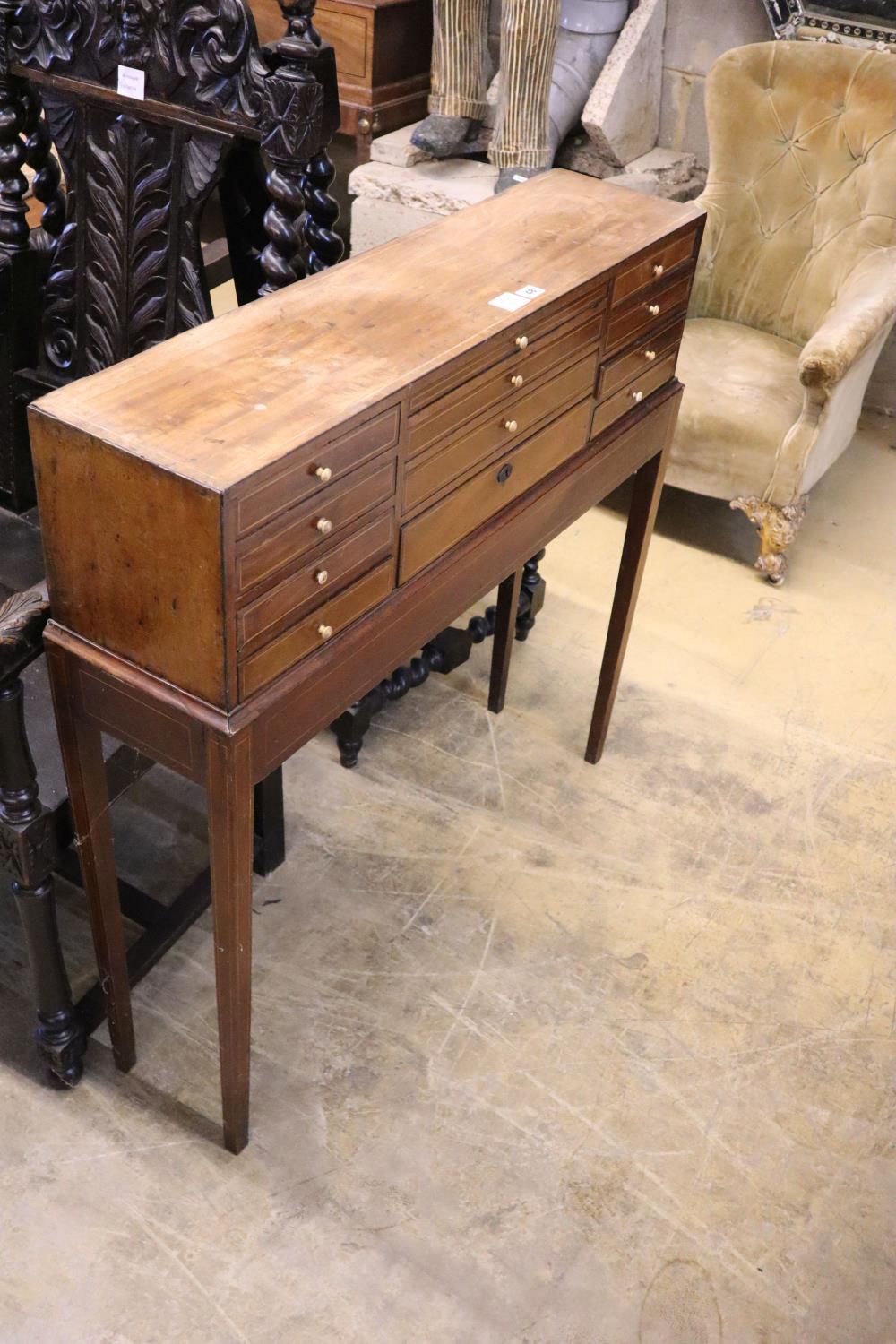 A George III mahogany chest on stand, width 99cm, depth 25cm, height 97cm - Image 2 of 2