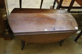 A small Victorian drop leaf table, width 96cm, depth 50cm, height 41cm