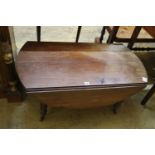 A small Victorian drop leaf table, width 96cm, depth 50cm, height 41cm