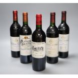 Two bottles of Chateau-Lascombes, Margaux, 1986, one Giscours, 1994, one Rausan-Segla, 1992 & one