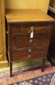 A George III style mahogany commode, width 58cm, depth 55cm, height 92cm
