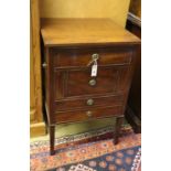 A George III style mahogany commode, width 58cm, depth 55cm, height 92cm