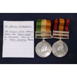 A pair of Queen's South Africa and King's South Africa medals to Driver J.E.Smith R.F.A QSA with OFS