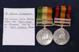 A pair of Queen's South Africa and King's South Africa medals to Driver J.E.Smith R.F.A QSA with OFS