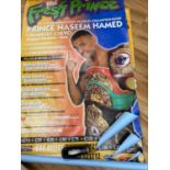 London Arena boxing posters: Prince Naseem Hamed v Manuel Calvo., March and May, 2002, 152 x