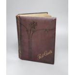 A Victorian leather bound postcard album, containing approximately 285 postcards, topographical