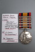 A Queen's South Africa medal with 5 clasps to L.Corpl. W.Chapman 7th Dragoon Guards with Belfast,