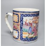 A Chinese export Mandarin pattern mug, height 11cm