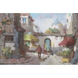 Continental School (20th century), Parisian street scene, oil on canvas and another similar (2),