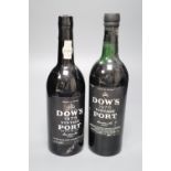 Two bottles of Dow's vintage port; 1970 and 1975