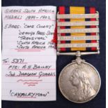 A Queen's South Africa medal with five clasps to Pte A.H.Bailey 2nd Dragoons Guards with Cape,