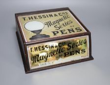 A Hessin & Co's. Shop Counter Display advertising The Magnetic Series of Pens, c.1900, width 25cm