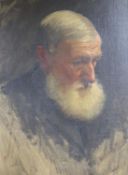 Circle of Sir Hubert von Herkomer, oil on canvas laid on board, Portrait of a bearded man, 48 x