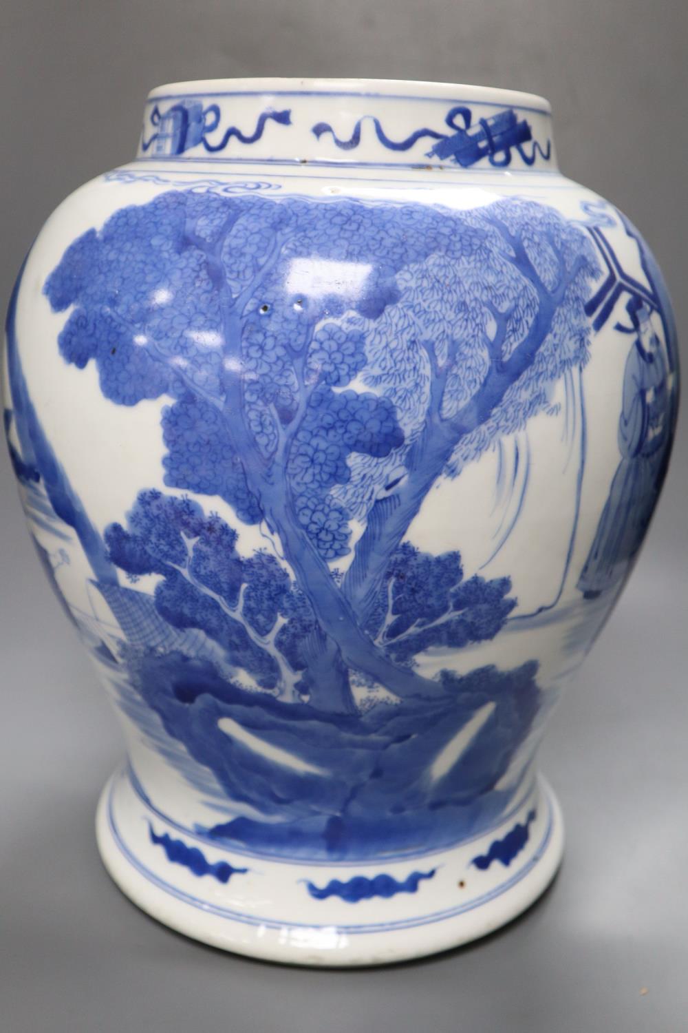A Chinese blue and white baluster vase, height 33cmCONDITION: One oval chip to glaze, - Image 3 of 5