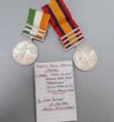 A Queen's South Africa medal with three bars and a King's South Africa medal with two bars, South