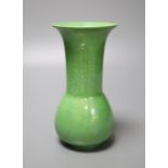 A Ruskin green glazed vase, impressed date 1923, 20cmCONDITION: Professional restoration at neck-