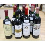 Fifteen assorted bottles of mainly Bordeaux red wines, to include, 2 x Chateau de Francs, 1986, 2