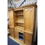 A Victorian pine inverse breakfront dresser, width 170cm, depth 50cm, height 196cm