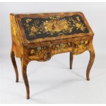 A German rococo marquetry bureau de dame, c.1765, in the manner of the Spindle Brothers, the fall