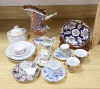 A group of mixed 18th and 19th century English and Continental porcelain, mostly damaged, for