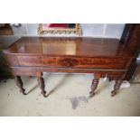 A Regency banded mahogany converted square piano, by Loud and Brothers, Philadelphia, width 174cm,