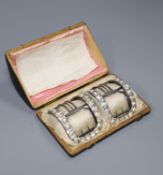 A pair of boxed Georgian paste buckles