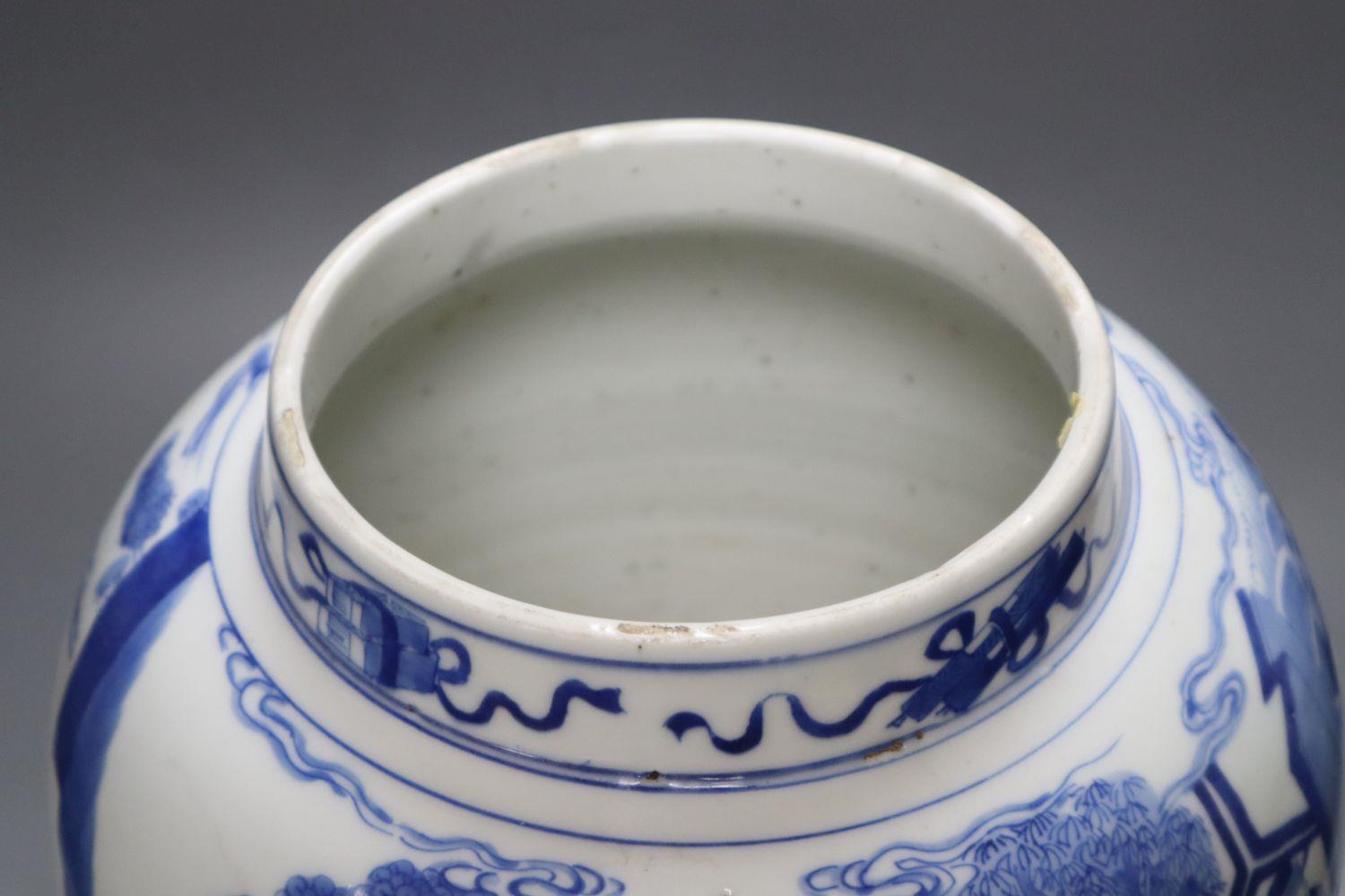 A Chinese blue and white baluster vase, height 33cmCONDITION: One oval chip to glaze, - Image 4 of 5