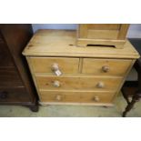 A Victorian small pine chest, width 88cm, depth 44cm, height 82cm