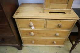 A Victorian small pine chest, width 88cm, depth 44cm, height 82cm