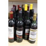 Twenty eight bottles of mixed wine including Chateauneuf de Pape, St Emilion Vieux Ramparts,