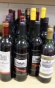 Twenty eight bottles of mixed wine including Chateauneuf de Pape, St Emilion Vieux Ramparts,