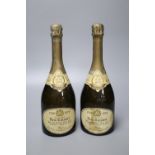 Two bottles of Dom Ruinart Blancs de Blancs Champagne 1973.