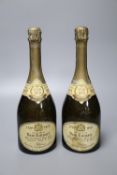 Two bottles of Dom Ruinart Blancs de Blancs Champagne 1973.