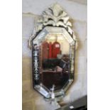 A Venetian octagonal wall mirror, width 60cm, height 120cm