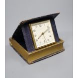 A Helveco travelling novelty timepiece, length 10.5cm