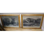 Thomas Landseer after Edwin Landseer, pair of engravings, Just Caught and Not Caught Yet, 60 x 87cm