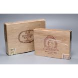 An unopened box of 25 Don Melo Santa Rosa de copan Honduras cigars and a similar box of Flor de